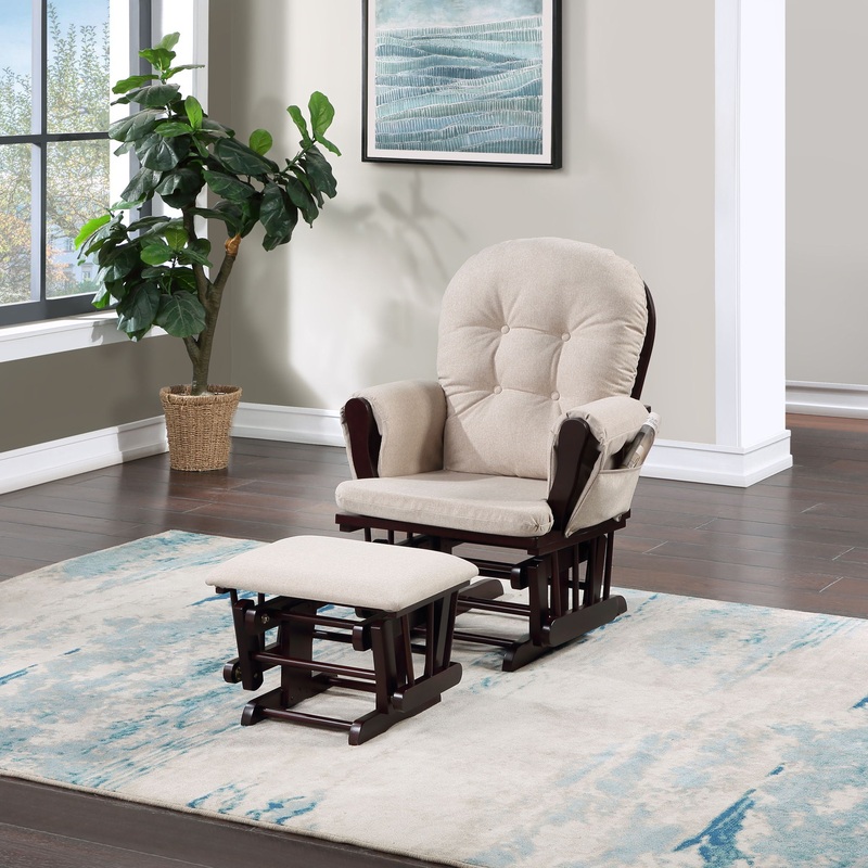 Mason – Glider And Ottoman Gray Wood