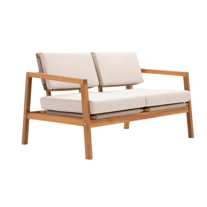 2 SEATER NATERIAL OASIS FSC ACACIA AND ROPE SOFA WITH CUSHION