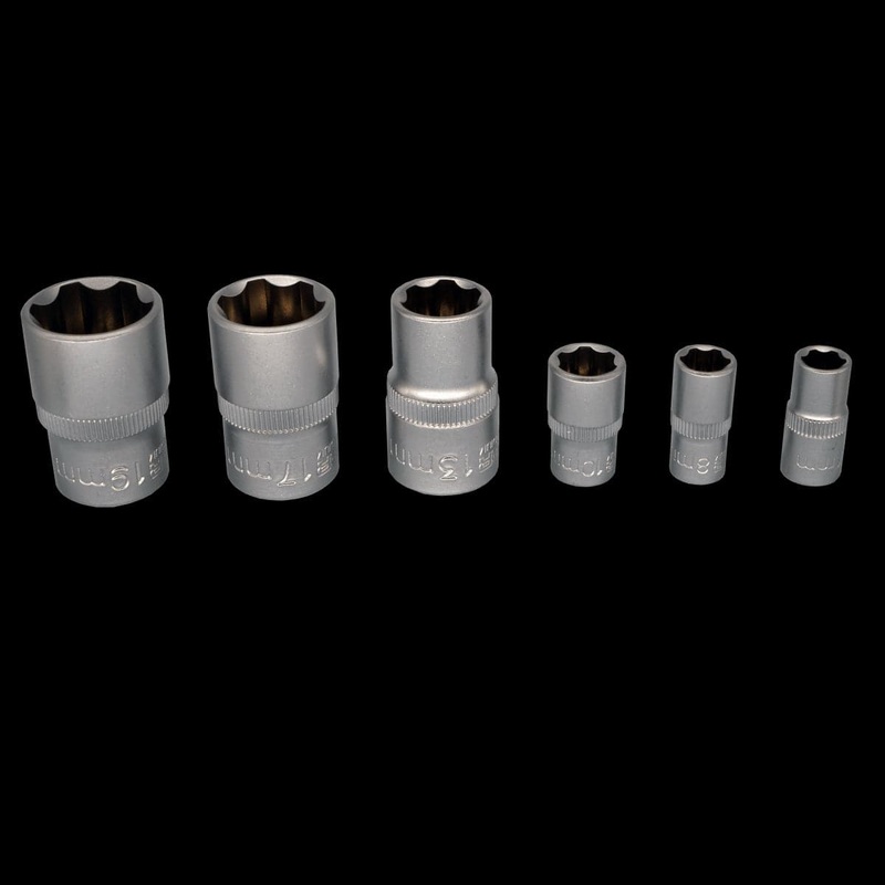 6-PIECE SET OF DEXTER CHROME VANADIUM SOCKETS