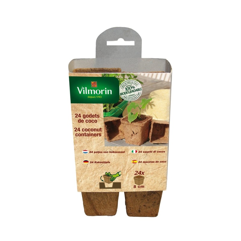 COCONUT FIBRE JARS 24 SQUARE PIECES 8 CM