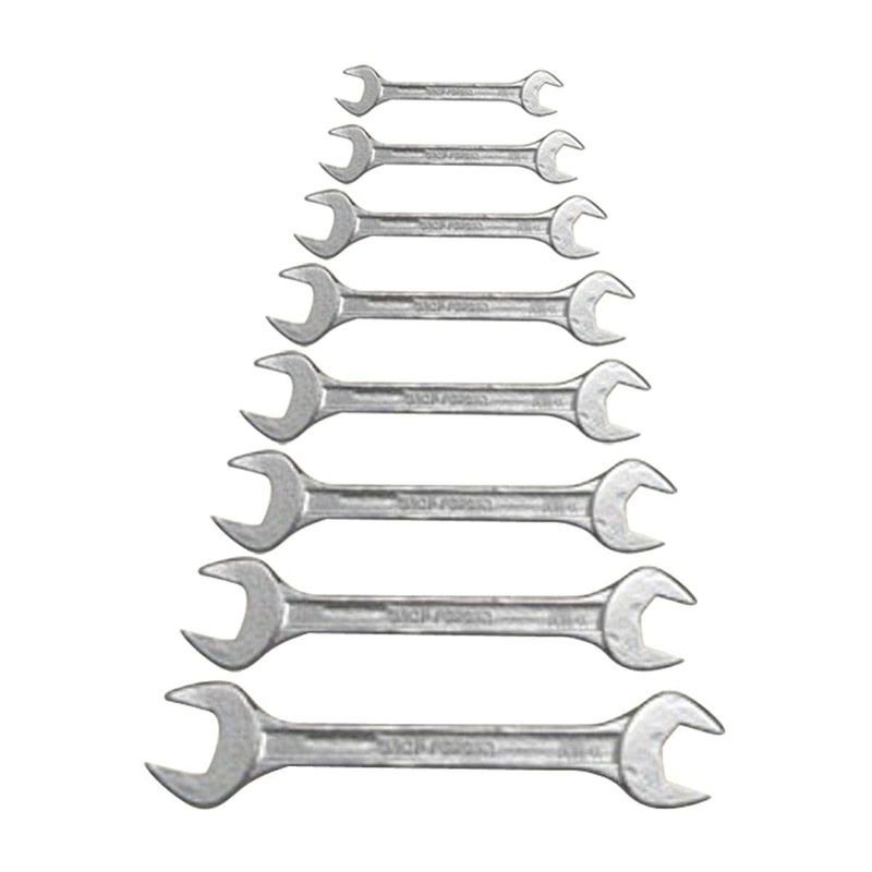 SET OF 8 ASSORTED FORGED STEEL SPANNERS