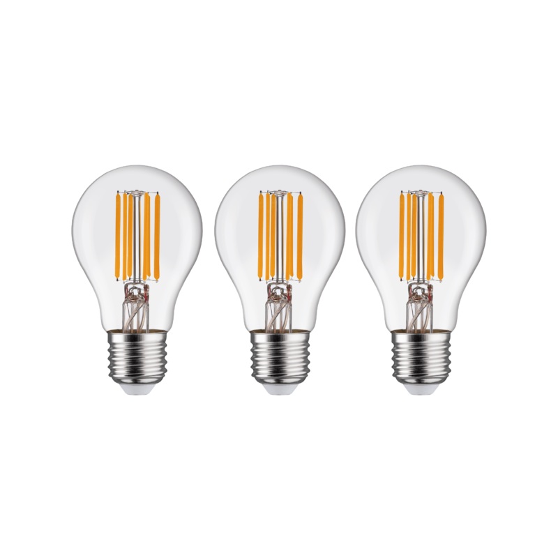 3 LED BULBS E27= 100W DROP TRANSPARENT WARM LIGHT