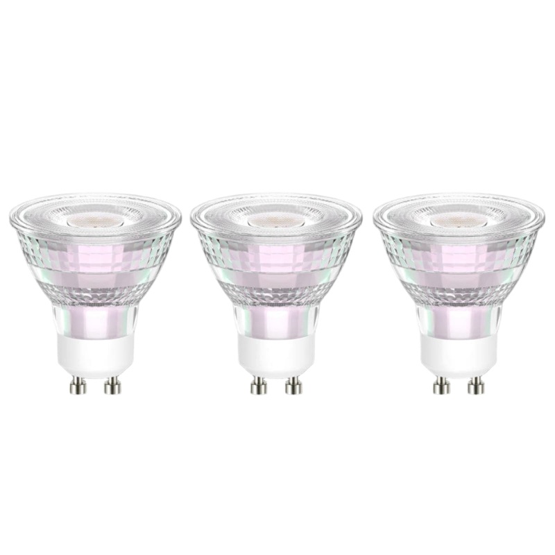 3 LED BULBS GU10 50W CLEAR NATURAL LIGHT