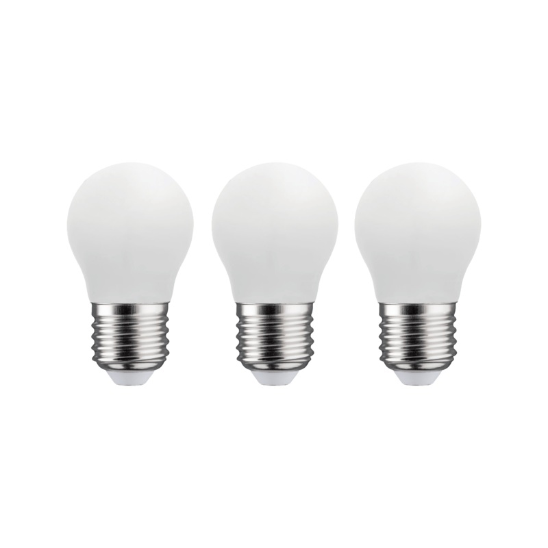3 LED BULBS E27=40W FROSTED SPHERE NATURAL LIGHT