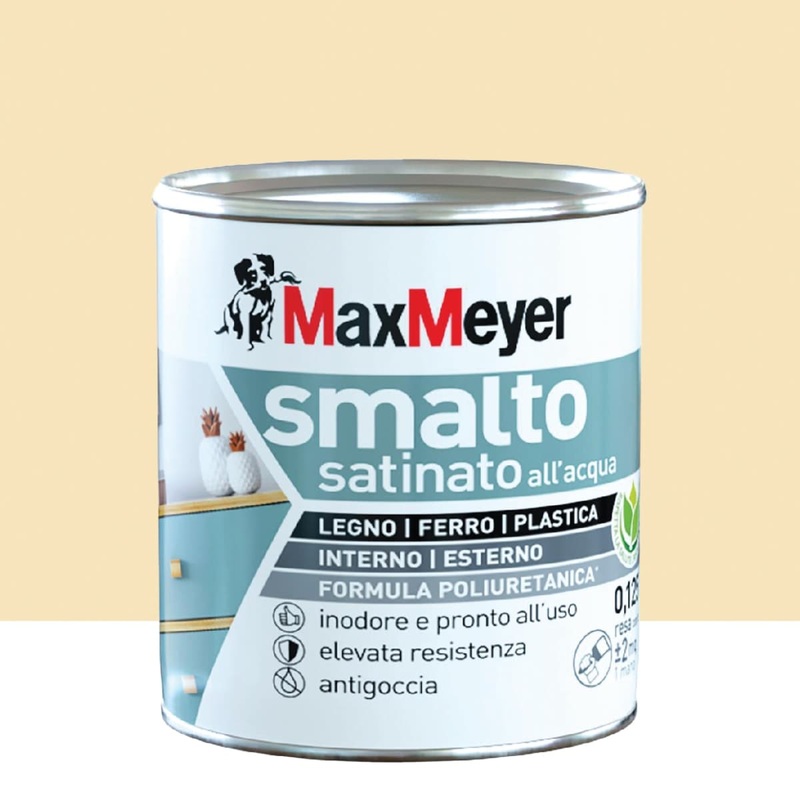 CREAM-WHITE SATIN POLYURETHANE WATER ENAMEL 125 ML