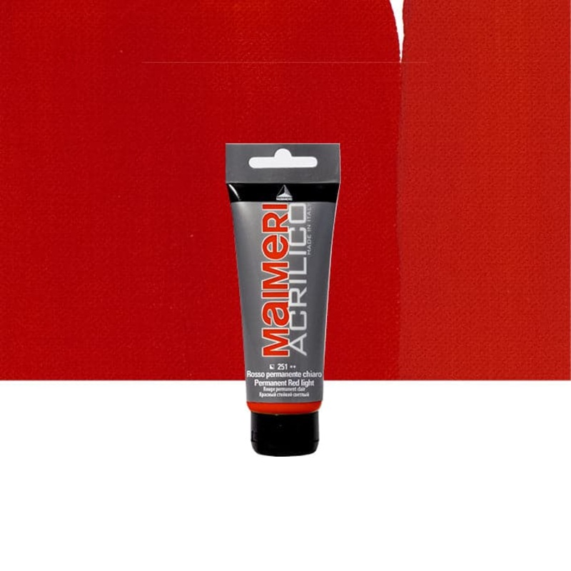 ACRYLIC COLOUR PERMANENT RED CLEAR 75ML