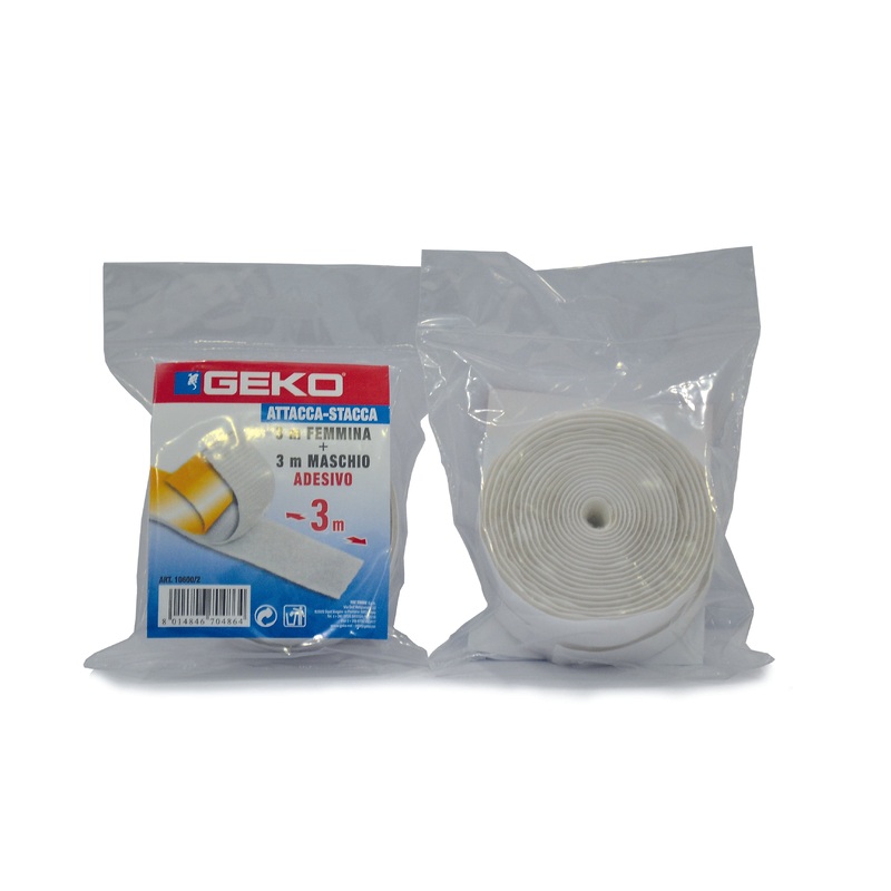 ADHESIVE TAPE WITH VELCRO STICKER WHITE 3M MALE + 3M FEMALE