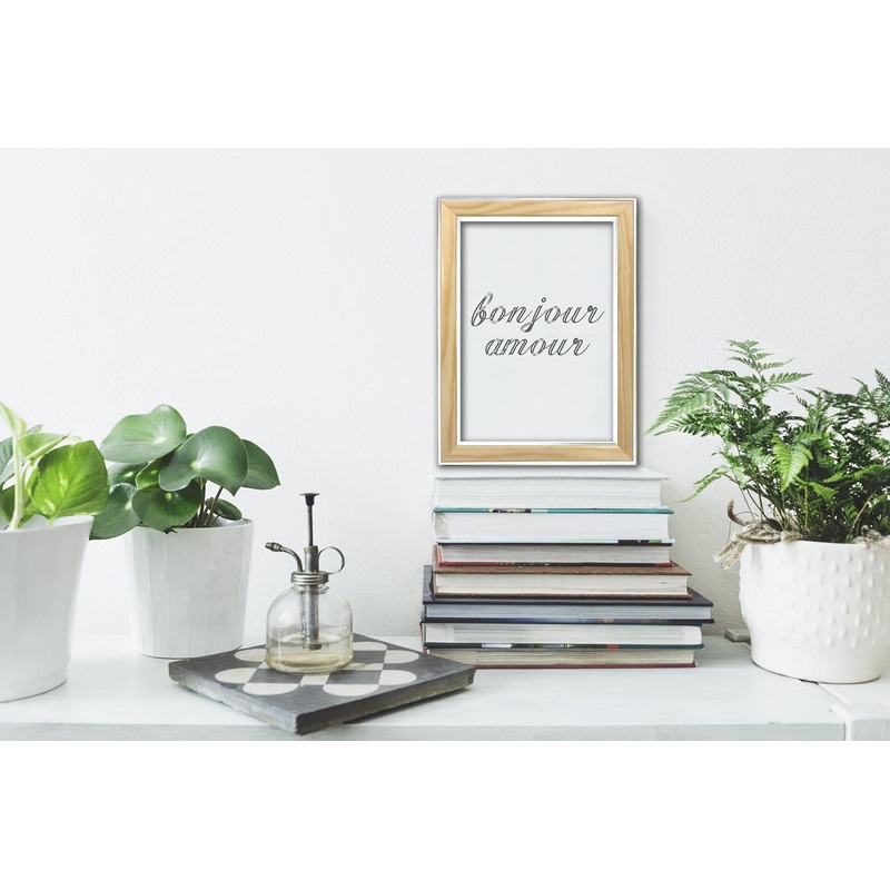 WOOD FRAME NATURAL AND WHITE 21X29.7CM