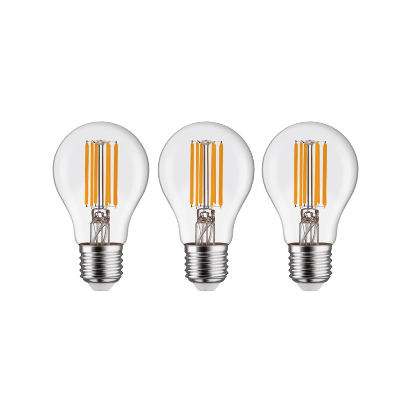 3 LED BULBS E27=100W DROP TRANSPARENT NATURAL LIGHT