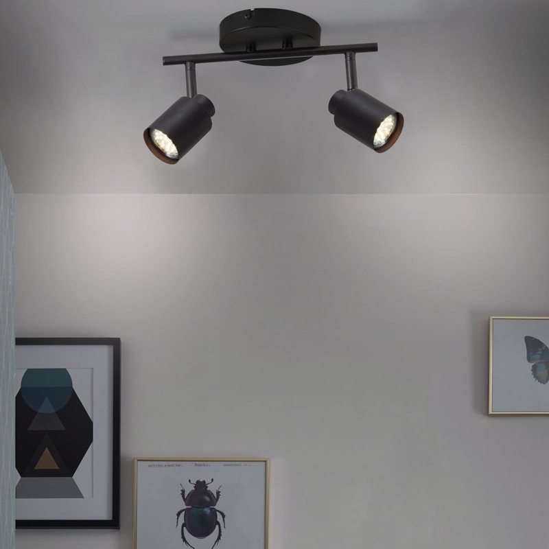 TEKLA METAL SPOTLIGHTS BLACK 2XGU10=50W