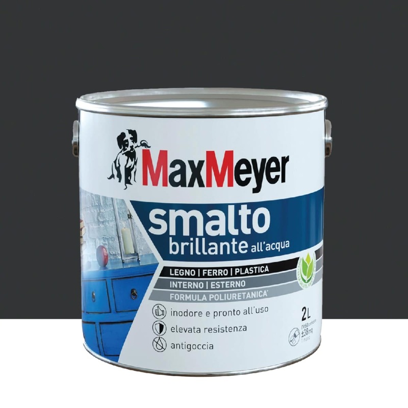 WATER-BASED POLYURETHANE ENAMEL BRILLIANT BLACK 2 L