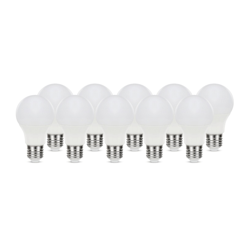 10 LED BULBS E27 =60W FROSTED DROP NATURAL LIGHT