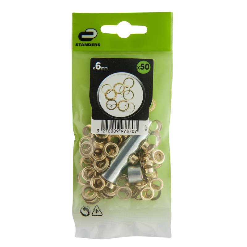 50PCS BRASS EYELETS 6MM+AP TOOL