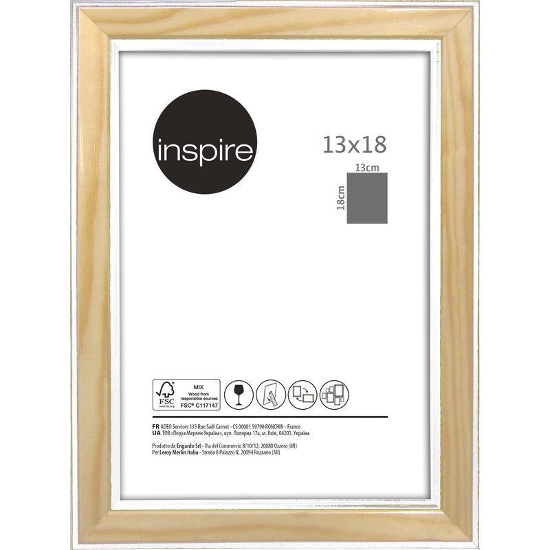13X18 CM NATURAL AND WHITE WOOD FRAME