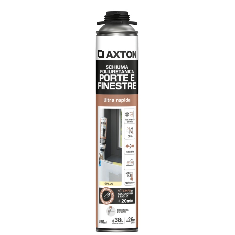 AXTON GUN RAPID WINDOW AND DOOR FILLING POLYURETHANE FOAM 750ML
