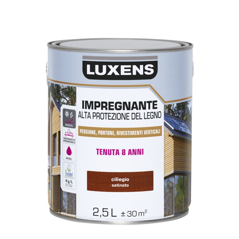 WATER-BASED CHERRY WOOD PROTECTIVE IMPREGNATING AGENT HIGH PROTECTION LUXENS 2.5 LT