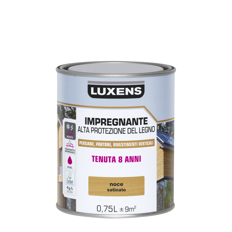 WATER-BASED WOOD PROTECTIVE IMPREGNATING AGENT WALNUT HIGH PROTECTION LUXENS 750 ML