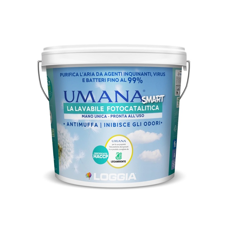 WHITE WASHABLE PHOTOCATALYTIC PAINT HUMAN SMART 10 LT