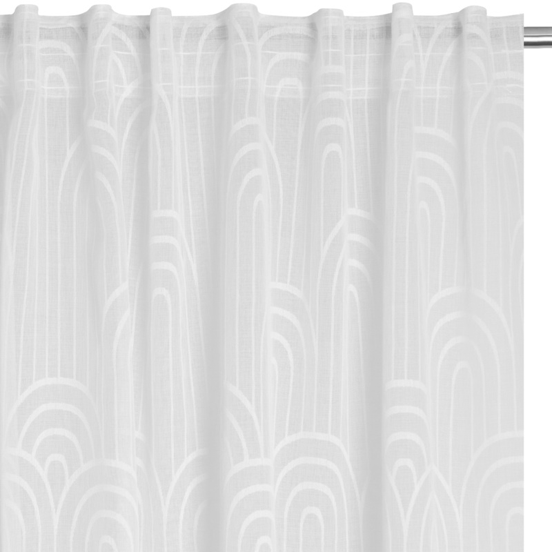 200X280CM WHITE MATAHINA FILTER CURTAIN WITH WEBBING AND LOOP
