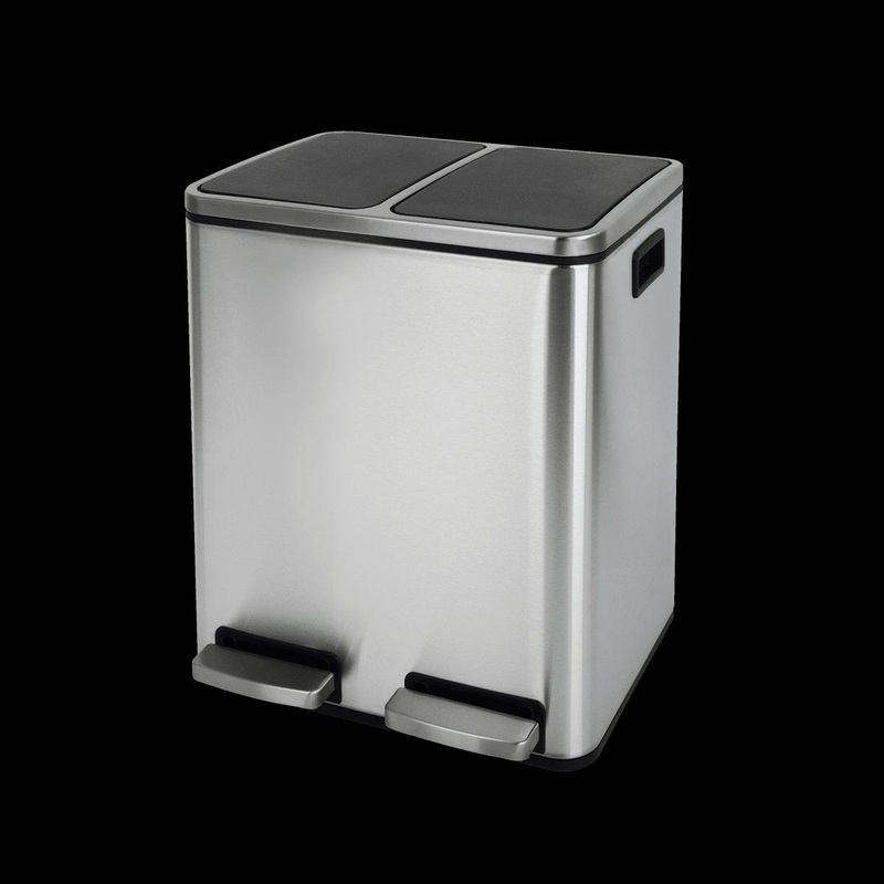 2X15L PEDAL DUSTBIN, STAINLESS STEEL, SOFT CLOSING