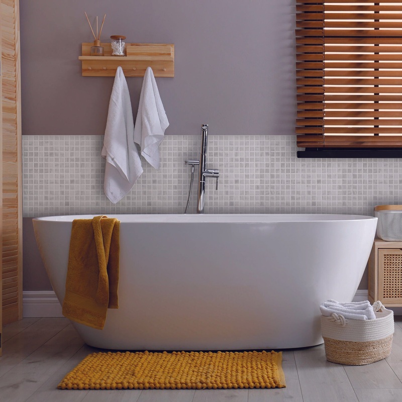 WHITE MOSAIC TILE STICKER 30X30