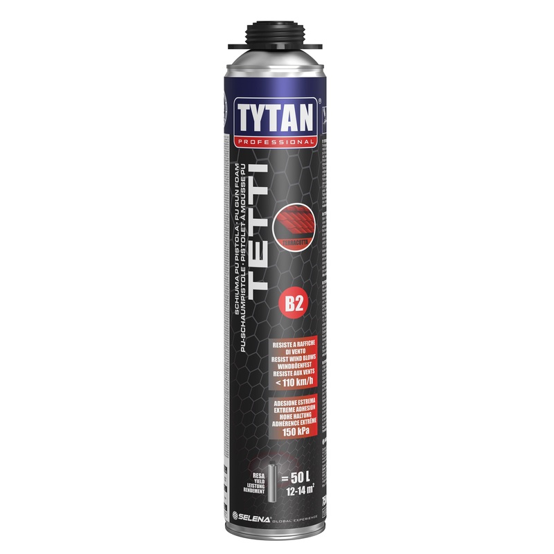 ADHESIVE POLYURETHANE FOAM ROOFING AND TILE B2 RED FOR TYTAN ROOFING GUN 750ML