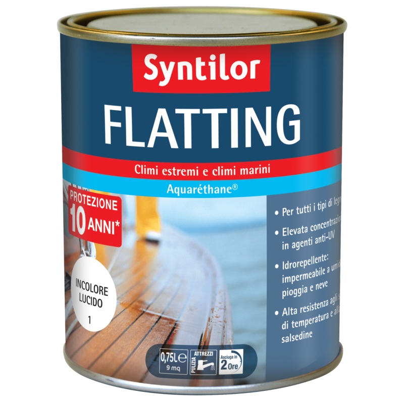 SYNTILOR BRIGHT COLORLESS WATER-BASED FLATTING PROTECTIVE WOOD PAINT 750 ML