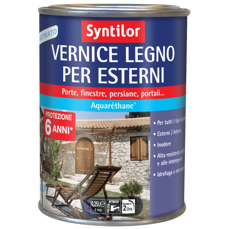 WATER-BASED CHERRY SATIN HIGH PROTECTION WOOD VARNISH SYNTILOR 250 ML