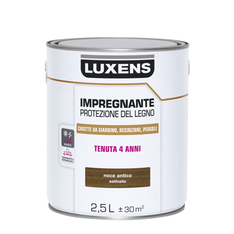WATER-BASED WOOD PROTECTIVE IMPREGNATING AGENT DARK WALNUT LUXENS 2.5 LT