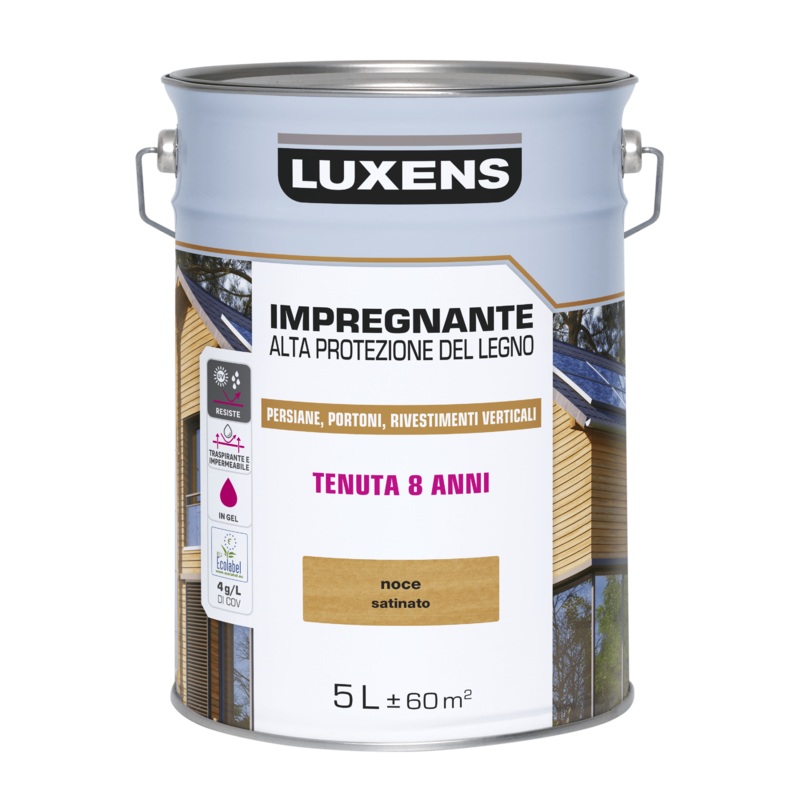 WATER-BASED WOOD PROTECTIVE IMPREGNATING AGENT WALNUT HIGH PROTECTION LUXENS 5 LT