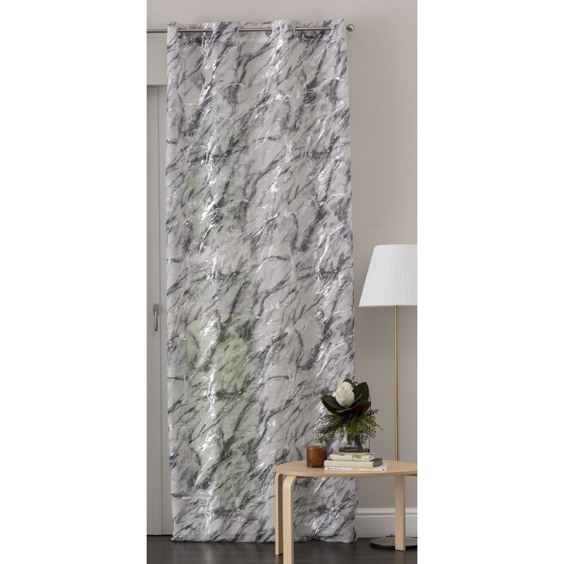 140X280CM GREY OPAQUE MARBLE CURTAIN WITH EYELETS