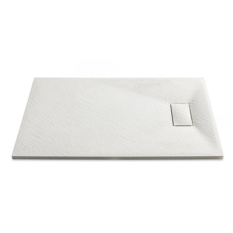 STONE ESSENCE POLYESTER SHOWER TRAY 70X140 X H2.6 CM WHITE