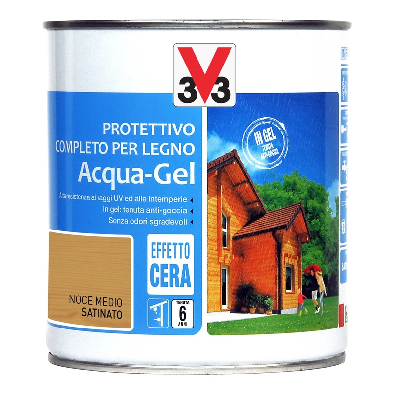 WATER-BASED WOOD PROTECTIVE IMPREGNATING AGENT WALNUT MEDIUM WATER GEL V33 750 ML