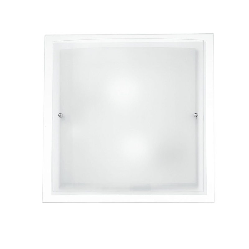 WHITE GLASS DOUBLE CEILING LIGHT D40 2XE27=60W