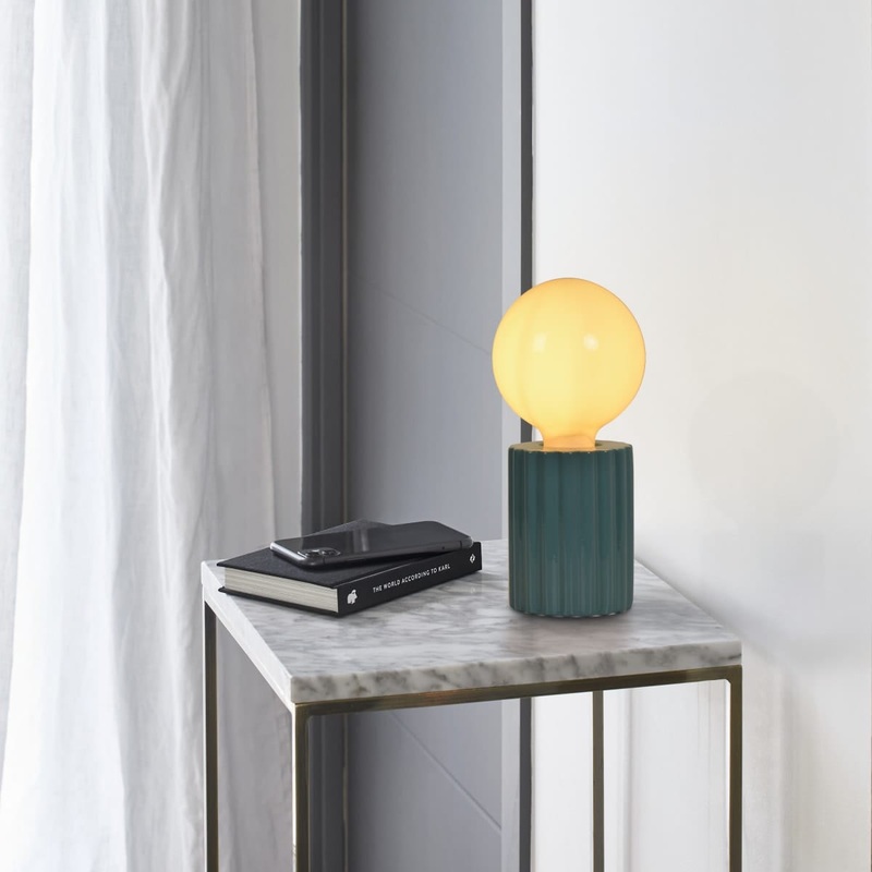 TYAMO BLUE CERAMIC TABLE LAMP H13 CM E27=15W