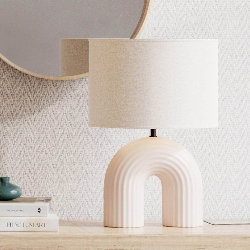 VASKA TABLE LAMP CERAMIC BEIGE H41 CM E27