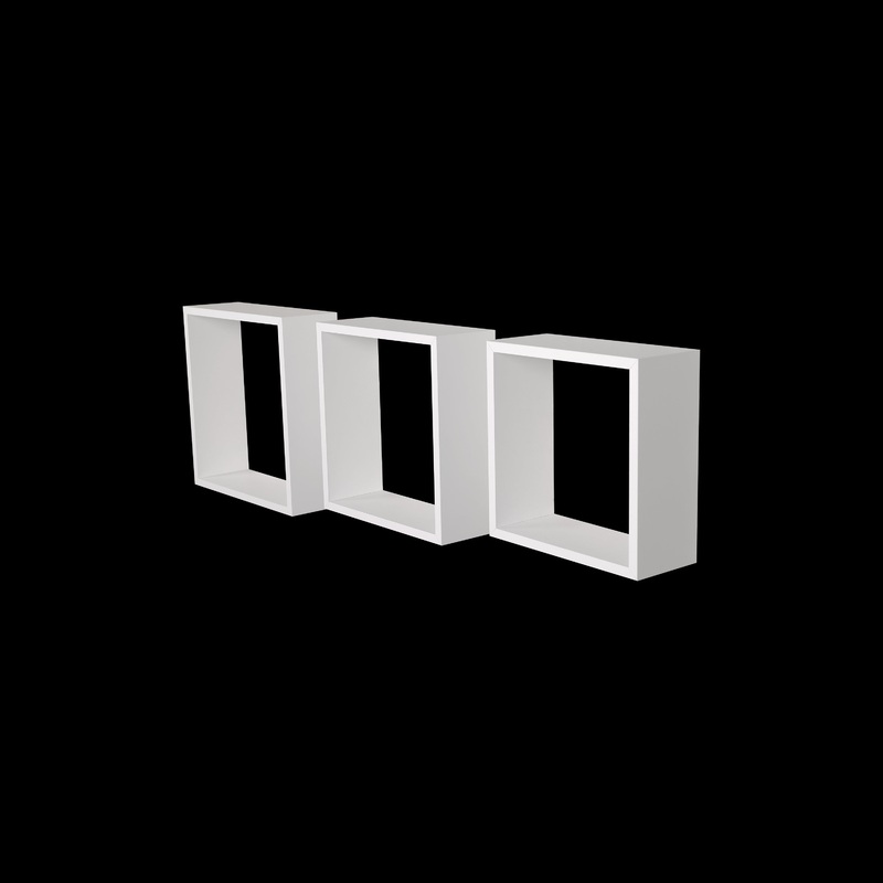 TRIS CUBOTTI 24X24 + 27X27 + 30×30 CM WHITE