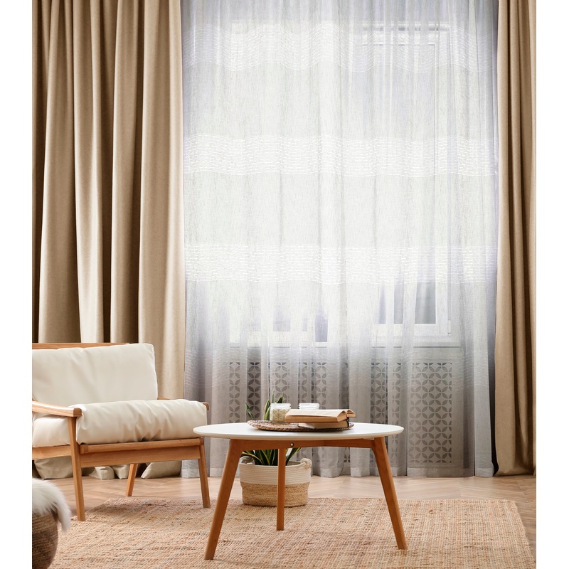 VIOLET WHITE FILTER CURTAIN 140X280CM WITH EYELETS