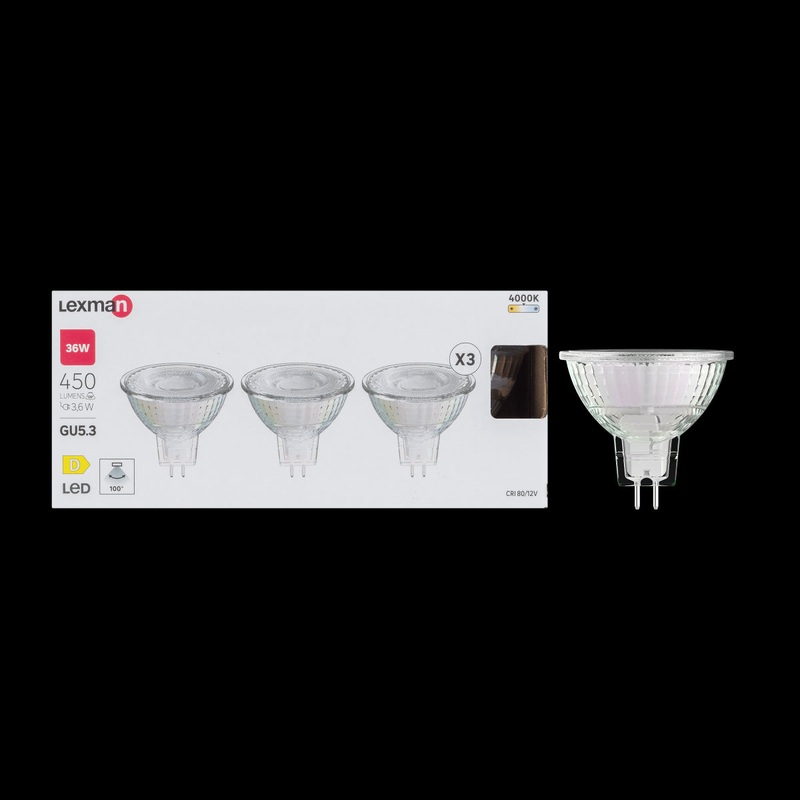 3 LED BULBS GU5.3=36W NATURAL LIGHT