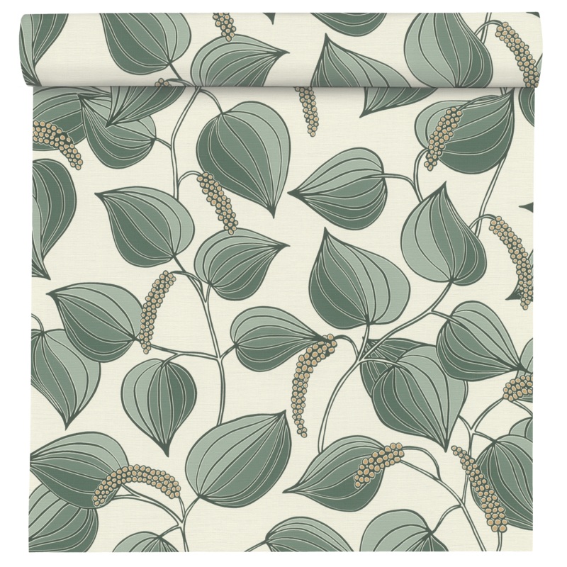 53CMX10.5M SAGE GREEN LEAF BRANCHES WALLPAPER