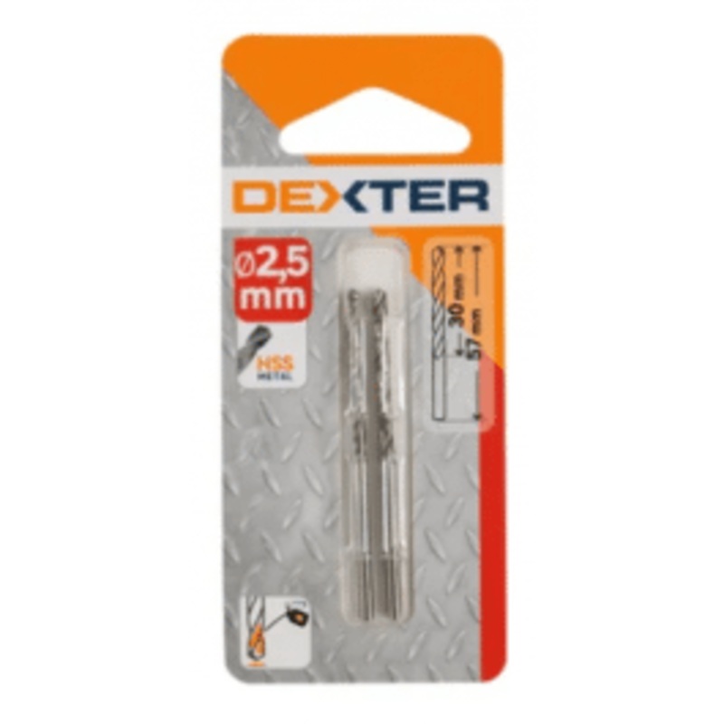 DEXTER METAL DRILL BIT DIAM 2.5MM. LUN